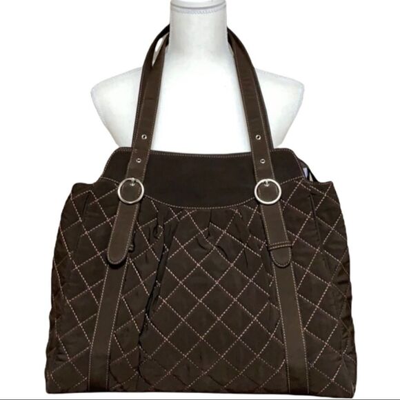 VERA BRADLEY Brown Quilted Large Bag - Picture 1 of 9